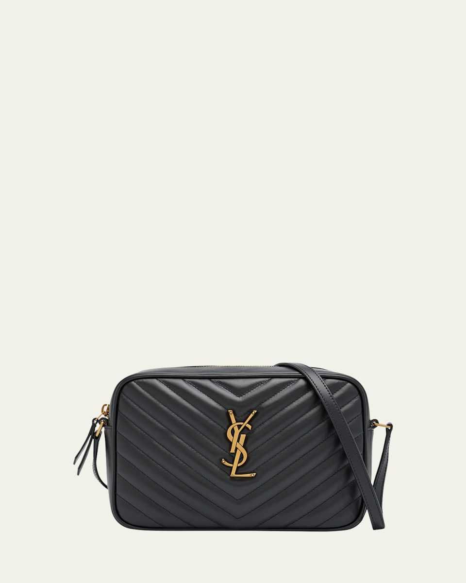 Lou Medium YSL Camera Bag with Pocket in Quilted Leather